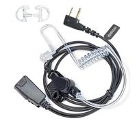 HYSHIKRA à 2 Broches Casque avec Microphone PTT Compatible avec Midland G7 Pro G8 G9 Pro M24 M24 Plus M48 M99 G6 XT G7 XTR pour Le Personnel de sécurité et Les gardes du Corps (Tube Acoustique, 1)