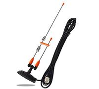 HYSHIKRA Antenne Mobile à Double Bande, Fouet magnétique 144/430 MHz avec câble coaxial RG58U de 4 mètres pour émetteur-récepteur Yaesu Midland Icom Motorola Kenwood Orange