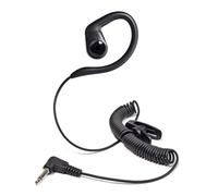 HYSHIKRA Casque d'écoute 3,5 mm, oreillette de surveillance réglable en forme de G avec câble spiralé pour talkie-walkie, émetteur-récepteur de jambon, haut-parleur radio et micro jack (lot de 1)