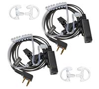 HYSHIKRA Casque-oreillette 2 Pin pour Talkie-walkie avec Grande Touche PTT et Micro, Compatible avec Radios Baofeng UV-5R, UV-5RA, 888S, Kenwood (2 Pack avec des Embouts de Rechange)