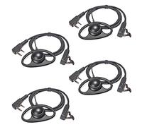 HYSHIKRA Écouteur Talkie-walkie en Forme de D avec Casque Micro Compatible avec la Radio bidirectionnelle Baofeng UV-5R UV-5RA 888S Kenwood HYT 2 Broches (4 Pack)
