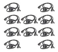 HYSHIKRA Écouteur Talkie-walkie en Forme de D avec Casque Micro Compatible avec la Radio bidirectionnelle Baofeng UV-5R UV-5RA 888S Kenwood HYT 2 Broches (10 Pack)