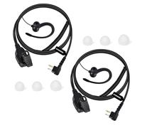 HYSHIKRA Oreillette de sécurité en Forme de G avec PTT, Casque Radio léger Compatible avec Motorola GP300 DP1400 CP040 CLS1410 Talkie Walkie (Noir, 2 Pack)