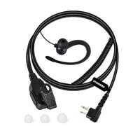HYSHIKRA Oreillette de sécurité en Forme de G avec PTT, Casque Radio léger Compatible avec Motorola GP300 DP1400 CP040 CLS1410 Talkie Walkie (Noir, 1 Pack)