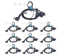 HYSHIKRA Oreillette de sécurité en Forme de G avec PTT, Casque Radio léger Compatible avec Motorola GP300 DP1400 CP040 CLS1410 Talkie Walkie (Bleu, 10 Pack)