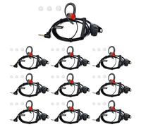 HYSHIKRA Oreillette de sécurité Radio Compatible avec Le Talkie walkie Motorola TLKR-T60 T80 T82 T-92 H2O T80 Extreme T82 Extreme, légère, en Forme de G avec Micro (Rouge, 10 Pack)