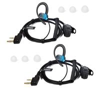 HYSHIKRA Oreillette Radio légère en Forme de G Compatible avec Les Talkie-walkie Retevis Baofeng Kenwood RT24 UV5R TK250 TK320 (Bleu, 2 Pack)
