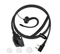 HYSHIKRA Oreillette Radio légère en Forme de G Compatible avec Les Talkie-walkie Retevis Baofeng Kenwood RT24 UV5R TK250 TK320 (Noir, 1 Pack)