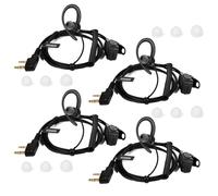 HYSHIKRA Oreillette Radio légère en Forme de G Compatible avec Les Talkie-walkie Retevis Baofeng Kenwood RT24 UV5R TK250 TK320 (Noir, 4 Pack)