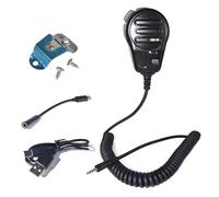 HYSHIKRA PTT Microphone filaire pour application ZELLO - Compatible iOS et Android avec batterie 800 mAh, câble de charge, adaptateur de type C, support de micro - Push-to-Talk pour une communication