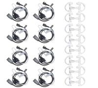 HYSHIKRA Talkie-walkie Oreillette avec Micro, 2 Pin avec PTT, Compatible avec Kenwood eSnic Retevis Baofeng UV-5R Oreillette Radio pour Garde du Corps de sécurité (Tube Transparent, 8)