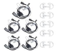 HYSHIKRA Talkie-walkie Oreillette avec Micro, 2 Pin avec PTT, Compatible avec Kenwood eSnic Retevis Baofeng UV-5R Oreillette Radio pour Garde du Corps de sécurité (Tube Transparent, 5)