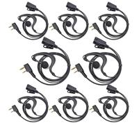 HYSHIKRA Talkie-walkie Oreillette avec Micro, 2 Pin avec PTT, Compatible avec Kenwood eSnic Retevis Baofeng UV-5R Oreillette Radio pour Garde du Corps de sécurité (G Forme, 8)