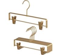 HYSHLC Lot de 5 cintres en alliage d'aluminium - 30 cm - En métal doré - Avec pinces antidérapantes - Pour manteaux, vêtements, pantalons