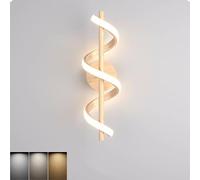 HYSJDMNC Applique Murale d'intérieur 12 W LED Moderne Aspect Bois, 3 températures de Couleur, veilleuse créative en Spirale, éclairage Mural, Lampe décorative pour Salon, Chambre à Coucher, Cage