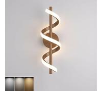 HYSJDMNC Applique Murale d'intérieur LED 12 W Moderne Aspect Bois, 3 températures de Couleur, veilleuse créative en Spirale, éclairage Mural, Lampe décorative pour Salon, Chambre à Coucher, Cage