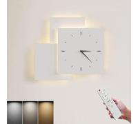 HYSJDMNC Applique Murale LED d'intérieur 22 W Moderne à intensité Variable avec télécommande, Horloge créative, éclairage Mural, Lampe de Chevet pour escalier, Salon, Chambre à Coucher, Couloir, 3000