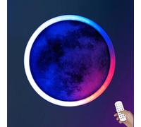 HYSJDMNC Applique Murale LED RVB Lune Lampe Murale d'intérieur à intensité Variable avec télécommande et contrôle par Application Lampe Lunaire RVB Lampe décorative Ronde Éclairage Mural Couleurs