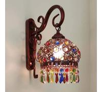 HYSJDMNC Applique Tiffany Vitrail Cristal Applique Murale Oriental Marocain Mosaïque Éclairage Mural Fait Main Turc Décoratif Lampe Tiffany Appliques De Chevet Rétro Style Campagnard