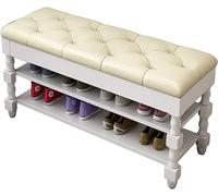 HYSJDMNC Banc de Banc de Chaussures d'entrée EXTRACHEMENT DE Banc Banc Banc Rack AMÉRICAINE AMÉRICAINE Rétro, Tabouret à Vide à Double Couche à l'entrée, Tabouret de Rangement en Bois Massif ménage