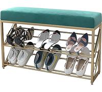 HYSJDMNC Banc de Chaussures d'entrée Banc de Rangement Extrémité du Banc de lit Banc de Chaussures à 2 Niveaux avec étagères en Maille de Rangement. YYuan