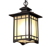 HYSJDMNC Éclairage Suspendu Rustique extérieur étanche à la Pluie, antirouille, en Aluminium, Lampe Suspendue au Plafond en métal, Lanterne en Verre pour Porche, entrée extérieure, E27 sans Ampoule