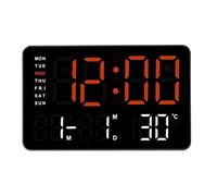 HYSJDMNC Horloge de Bureau LED de 10,5 Pouces Moderne avec Date, Mois et lectures de température, Couleur LED pour la Chambre et Le Salon