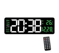 HYSJDMNC Horloge Murale numérique LED Moderne avec télécommande Alarme de la tempête de température Affichage de Nuit pour Les décors à Domicile ou au Bureau