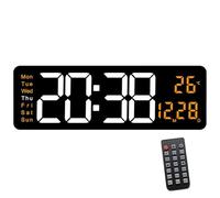 HYSJDMNC Horloge Murale numérique LED Moderne avec télécommande Alarme de la tempête de température Affichage de Nuit pour Les décors à Domicile ou au Bureau