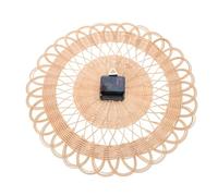 HYSJDMNC Horloge Murale tissée en rotin coche en Gros numéros Creux décoration Murale Maison/Cuisine/Bureau/Horloge Scolaire