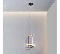 HYSJDMNC Lampe à Suspension LED à intensité Variable, Lustre Moderne à LED, Lustre créatif et Minimaliste pour Salon, Cuisine, Salle à Manger, 21 W (Noir)