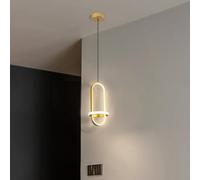 HYSJDMNC Lampe à Suspension LED à intensité Variable, Lustre Moderne à LED, Lustre créatif et Minimaliste pour Salon, Cuisine, Salle à Manger, 21 W (doré)