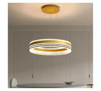 HYSJDMNC Lampe Suspendue Minimaliste pour Salle à Manger, Lustre Circulaire LED de Luxe Nordique Moderne, luminaire Suspendu pour Chambre à Coucher (Or Variable avec télécommande)