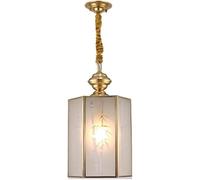 HYSJDMNC Lampe Suspendue Plafonnier Luminaire Suspendu en Laiton Victoria Lampes suspendues Abat-Jour en Verre Lampe décorative en cuivre Hauteur réglable Chambre Allée Balcon Lumière (Null FR