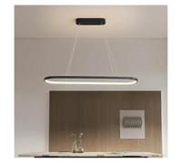 HYSJDMNC Lampes suspendues de Restaurant personnalité Moderne Nordique hôtel Un Mot atmosphère Ovale Table à Manger Salle Lustre LED Suspension (Noir Variable L80 cm)