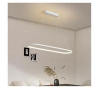 HYSJDMNC Lampes suspendues de Restaurant personnalité Moderne Nordique hôtel Un Mot atmosphère Ovale Table à Manger Salle Lustre LED Suspension (3 Couleurs Blanc L80 cm)