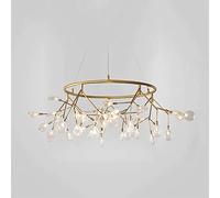 HYSJDMNC Lampes suspendues Luciole Lustre Nordique Créatif Pendentif Lumière Branche d'arbre Ronde Suspension Plafond Lampe Suspendue pour Salon Chambre Restaurant CaféGold+TricolorLight-81 YYuan