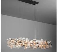 HYSJDMNC Lampes suspendues Modernes Bubble Crysta Lustre de Plafond LED de Luxe Nordique éclairage de Restaurant Salle à Manger décor de Salon lumière Suspendue (Longueur 100 cm Blanc Froid)