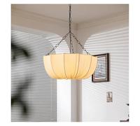 HYSJDMNC Lustre en Tissu rétro français, Lampe Suspendue de Salon médiéval, Salle à Manger, éclairage de décoration d'intérieur, Lampe de Lustre de Chambre à Coucher à LED (lumière Chaude D50cm)