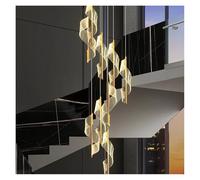 HYSJDMNC Lustre Moderne à LED pour escalier, Salon, Villa, Hall, lumière de Luxe, Longue Ligne en Spirale, bâtiment Duplex, Style Nordique Simple (lumière Chaude 10 têtes)