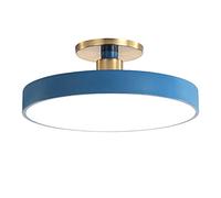 HYSJDMNC Macaron Plafonnier LED Rond Plafonniers Modernes en Fer Forgé Éclairage De Plafond Semi-Encastré pour Chambre d'enfant Couloir Bleu + Gradation en Continu-30cm 18W