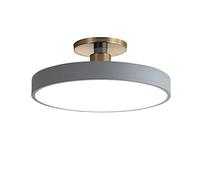 HYSJDMNC Macaron Plafonnier LED Rond Plafonniers Modernes en Fer Forgé Éclairage De Plafond Semi-Encastré pour Chambre d'enfant Couloir Gris + Gradation en Continu-30cm 18W