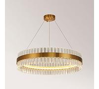 HYSJDMNC Moderne Cristal LED Lumières De Luxe Pendentif Plafonnier Ovale Goutte De Pluie Contemporain Luminaire pour Îlot De Cuisine Salon Or (Taille : 19.7inch)
