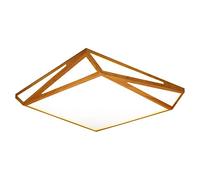 HYSJDMNC Plafonnier en Bois Massif Lustre Plafonnier Européen Moderne Applique Murale LED pour Bar Café Salon Chambre Cuisine Lumières Carrées Art Décoratif/3 Couleurs Gradation/450 * 450 Intéressant