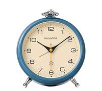HYSJDMNC Réveil du réveil ANALOGE ALOLOGE, 6 Pouces Round Allow Clock Non ticked, Batterie, réveil de l'alarme Super Silencieux, Conception élégante Simple pour Le Bureau d'alarme numérique de Bureau