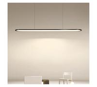 HYSJDMNC Table à Manger de Restaurant Nordique Lustres à Un Mot Plafonniers LED Simples Modernes Éclairage créatif rectangulaire Lumière Suspendue (3 Couleurs Noir L80CM)