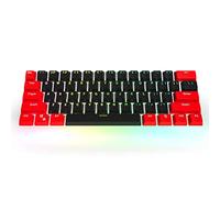 HYSSP PBT Couvercle transparent 61 touches, disposition ANSI 61 touches, convient pour MX Switch, OEM Contour Key Cap de 60% clavier mécanique (noir rouge)