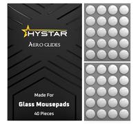 Hystar Aero Glides Patins à 40 points pour tapis de souris en verre PTFE haute densité arrondis et polis pour une utilisation silencieuse