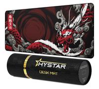 Hystar Tapis de souris de jeu étendu | 5 mm d'épaisseur, surface imperméable, tissu polyester lisse et base en caoutchouc naturel | Dragon mythique (XXL 91,4 x 40,6 cm)