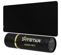 Hystar® Tapis de Souris de Jeu étendu | XXL 91,4 x 40,6 cm | 5 mm d'épaisseur, Surface imperméable, Tissu Polyester Lisse et Base en Caoutchouc Naturel | Noir Classique